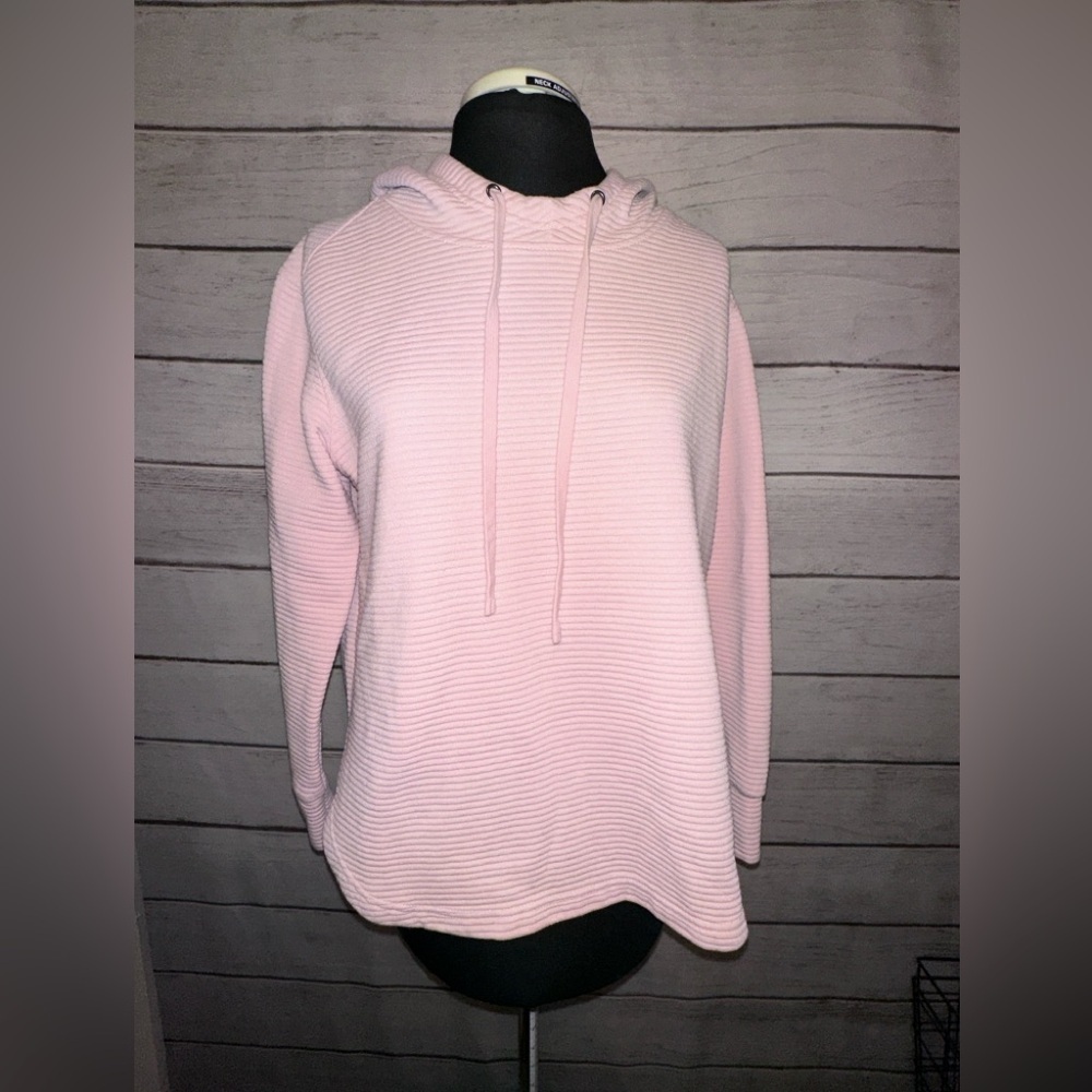 Jane & Delancey Pink Women's Ribbed Hoodie Size Medium, Everyday Wear, Casual